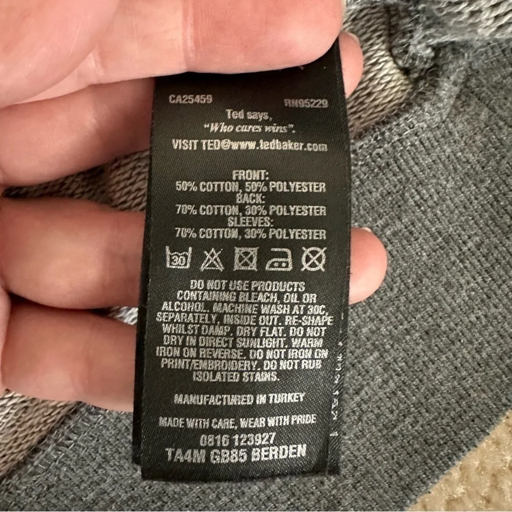 EUC Men’s Ted Baker Grey Shawl Collar Cardigan! - Picture 5 of 8